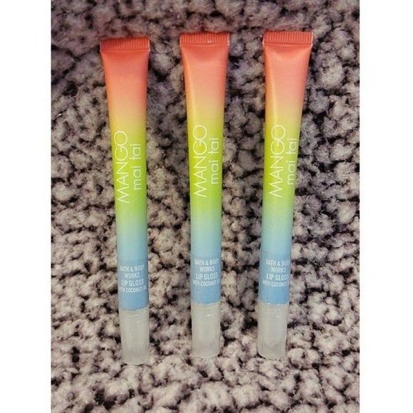 Bath & Body Works Mango Mai Tai Scented Lip Glosses Set of 3 - Picture 1 of 2